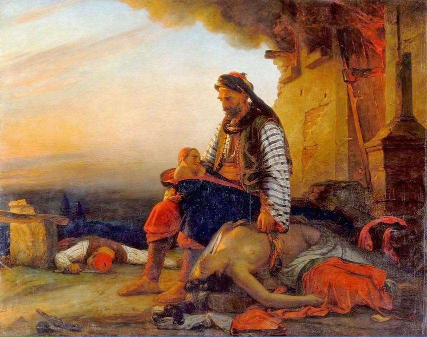 «Μετὰ τὴν σφαγὴ στὴν Σαμοθράκη». Δημιουργία τοῦ Φρανσουᾶ- Αὔγουστου Βινσόν. François-Auguste Vinson 